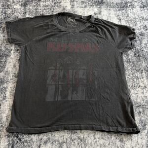 Lucky Brand Tee Women’s Size M Medium‎ Holiday Merry Kissmas Rock Band Graphic